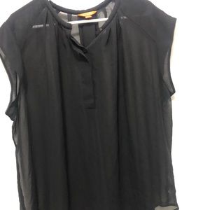 Joe Fresh Sleeveless Sheer Black Top SZ XL